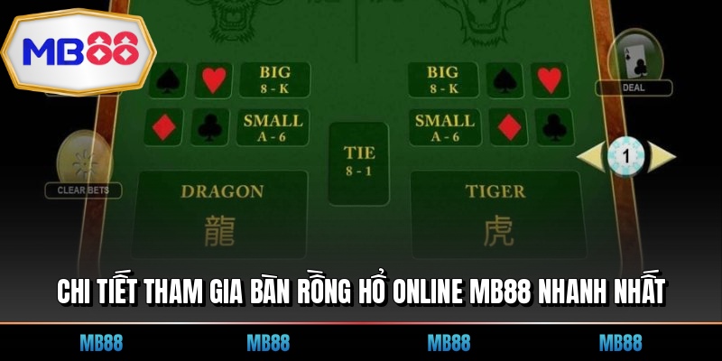 Chi tiết tham gia bàn rồng hổ online MB88 nhanh nhất